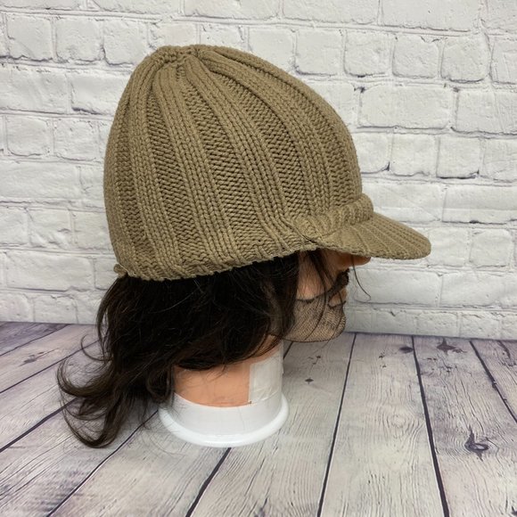 Esprit Accessories Women Beanie with Visor Brown Knit Hat Cap Toque Bill Ladies - Picture 4 of 7